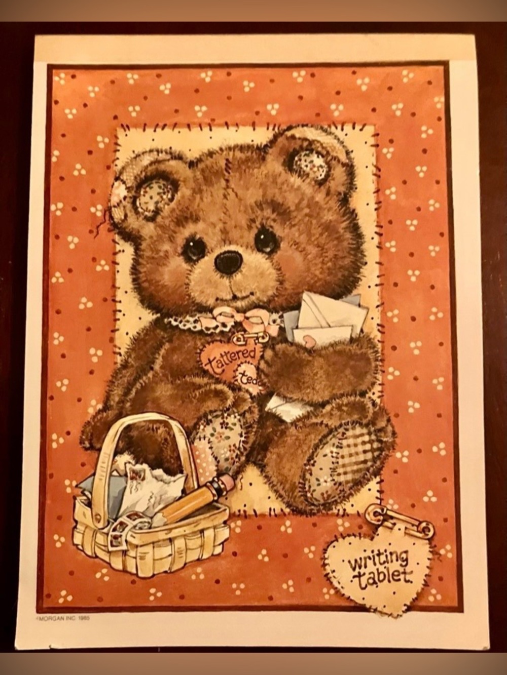 NOS Vintage 1985 Tattered Teddies Writing Tablet